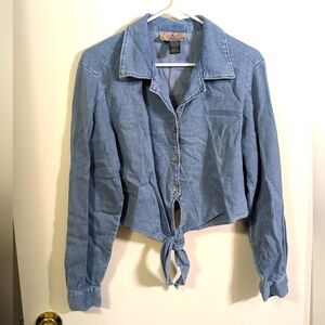 Vintage EXP button up crop top